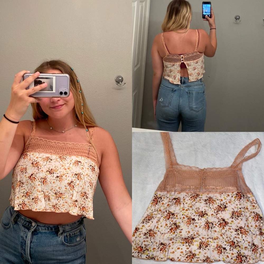 white floral crop top tank!
